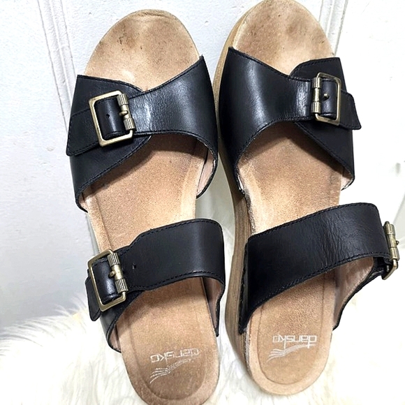 Dansko Selma Black Leather Platform Sandal. Women's Size 40or US 9🌴 - Picture 6 of 8